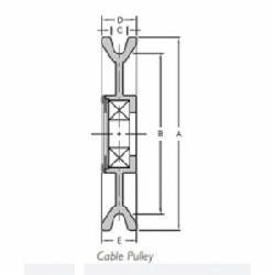 3.55IN 1/4IN CABLE PULLEY